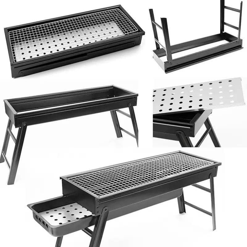 Ashtray BBQ Grill, Charcoal Grill With Stand, Drawer Type Ash Accumulator, Stainless Steel Portable BBQ Tool, Rectangular Charcoal Barbecue Flood Smoke Grill, Iron Portable Folding Charcoal Barbecue Grill for Outdoor, Camping Hiking Picnic Patio Smokers Ashtray BBQ Grill, Charcoal Grill With Stand, Drawer Type Ash Accumulator, Stainless Steel Portable BBQ Tool, Rectangular Charcoal Barbecue Flood Smoke Grill, Iron Portable Folding Charcoal Barbecue Grill for Outdoor, Camping Hiking Picnic Patio Smokers